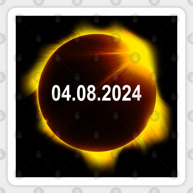 Total Solar Eclipse April 8, 2024 American Eclipse Sticker by Emma Creation